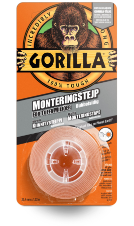 GORILLA HD KAKSIPUOLINEN TEIPPI  25MMX1,5M