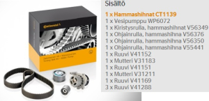 JAKOHIHNASARJA + VESIPUMPPU 1,6-2.0TDI (CONTINENTAL) 