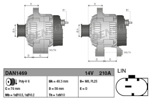 LATURI 14V 210A 2.0D 06.10- (DENSO) 2