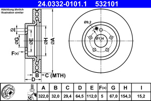 JARRULEVY ETU 322X32MM 01.07- (ATE POWERDISC)  2