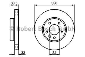 JARRULEVY ETU 03- 17" VASEN (330X32MM) (ZIMMERMANN)