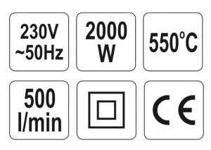 KUUMAILMAPUHALLIN 2000 W (YATO) 2