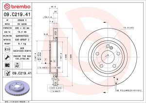 JARRULEVY TAKA JÄÄHDYTETTY 295X22MM (BREMBO) 3