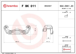 JARRUSATULAN KIINNITYSRAUTA ETU O/V (BREMBO) 2