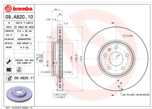 JARRULEVY ETU 314X25MM PR-1LT (BREMBO)