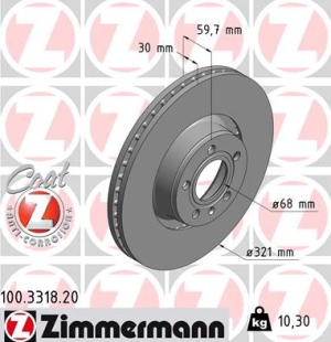 JARRULEVY ETU 05- 2.7TDI-3.2E 321X30MM (ZIMMERMANN)