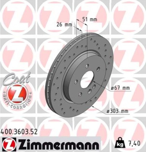 JARRULEVY ETU 98- SPORT 303X26MM (ZIMMERMANN)