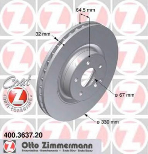 JARRULEVY ETU 400CDI,E500 330X32MM (ATE/ZIMMERMANN)