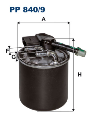 POLTTOAINESUODATIN DIESEL OM651 +PISTOKE 11- PIKKUHÄNTÄ (MAXGEAR)