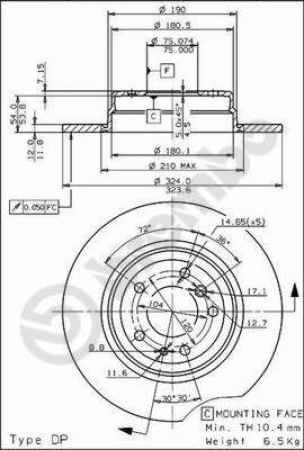 JARRULEVY TAKA (94- ) 324X12MM (MAXGEAR)