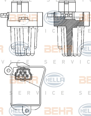 LÄMMITYSLAITTEEN VASTUS ILMASTOINTI 2.0-5.4 03.94-08.12  (HELLA)