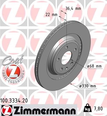 JARRULEVY TAKA  330 X 22MM  (ZIMMERMANN)