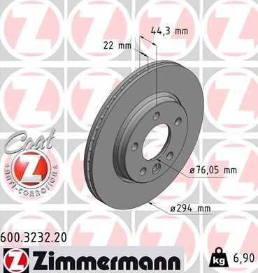 JARRULEVY TAKA 294X22MM 1.9D-3.2 04.03-08.24 (ZIMMERMANN)