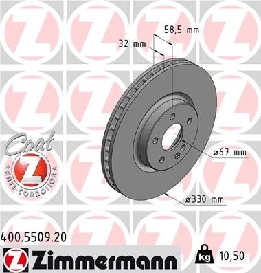JARRULEVY ETU 330X32MM W447 1.6D-2.2D 03.14- (ZIMMERMANN)