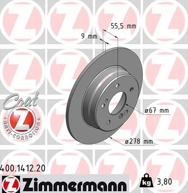 JARRULEVY TAKA (278X9MM) W124T, W202T, W210 SEDAN (FEBI) 