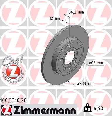 JARRULEVY TAKA (04- ) 288X12MM (ZIMMERMANN)