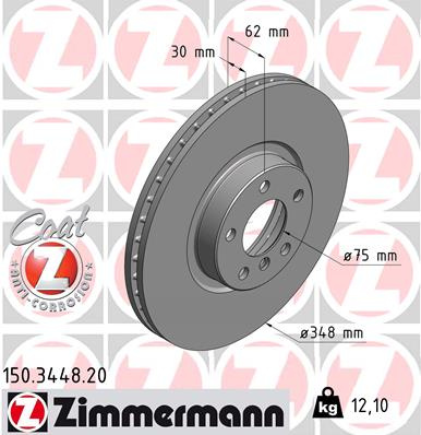 JARRULEVY ETU 348X30MMM BMW X5/X6 10.06-07.19 (ZIMMERMANN)