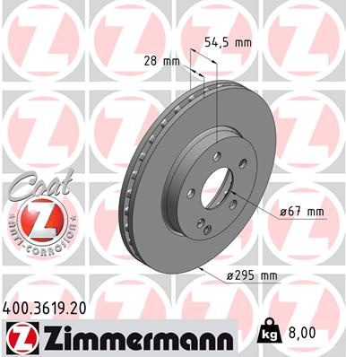 JARRULEVY ETU 295X28MM 1.8-3.2D 03.02-07.09 (ZIMMERMANN) 400-3619-20