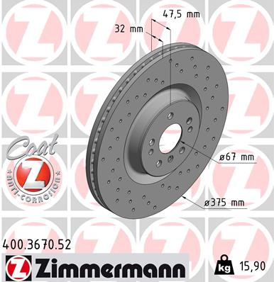 JARRULEVY ETU 375X32MM 320CDI-500 4-MATIC 375X32MM REI'ITETTY (ZIMMERMANN SPORT) 
