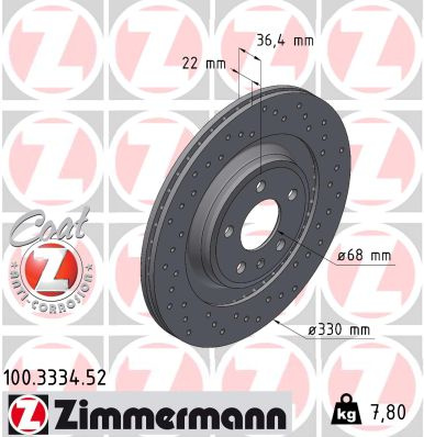 JARRULEVY TAKA 330X22MM REI'ITETTY (ZIMMERMANN SPORT)