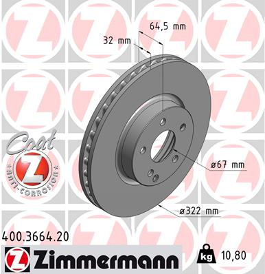 JARRULEVY ETU 322X32MM 01.07- (ZIMMERMANN) 