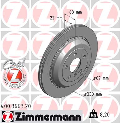 JARRULEVY TAKA 330X22MM 3.0-5.5 02.05-12.14 (ZIMMERMANN) 400-3663-20
