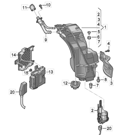 ADBLUE-SÄILIÖ AUDI Q7,Q8, VW TOUAREG CR 2020 3.0 TDI