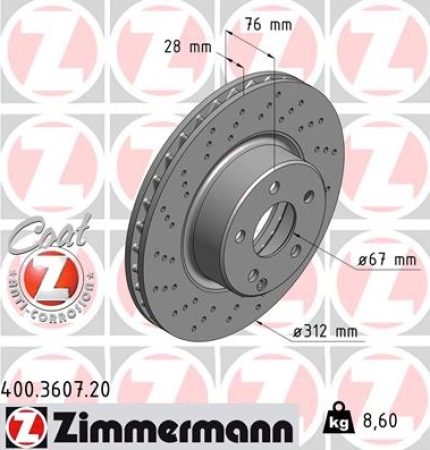 JARRULEVY ETU 10/98- S320 3.2 M112  312X28MM (ZIMMERMANN)