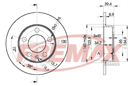 JARRULEVY TAKA 232X9MM (BREMBO)