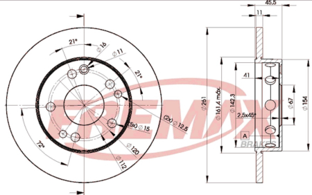 JARRULEVY ETU  262X11MM (ZIMMERMANN)