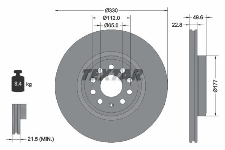 JARRULEVY ETU 330X23MM CUPRA BORN; VW ID.3 ELECTRIC 11.19- (TEXTAR)