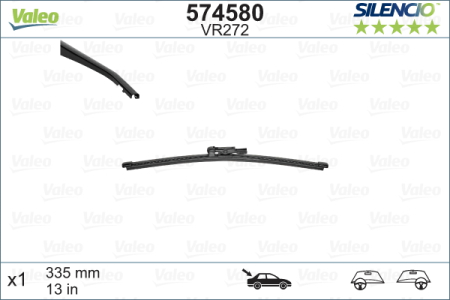 TAKALASIN PYYHKIJÄN SULKA 335MM (VALEO)