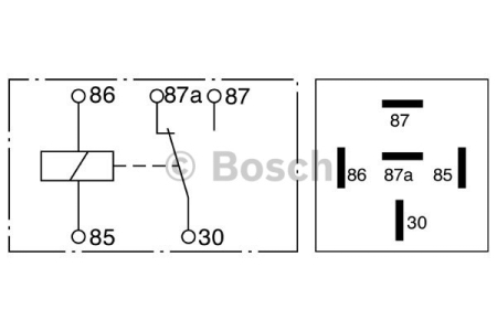 RELE 12V/30A 5-NAPAINEN  (BOSCH  VIOLETTI)