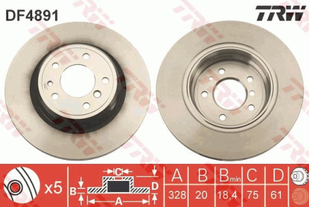 JARRULEVY TAKA 94- 750I JÄÄHDYTETTY 328X20MM (TRW)