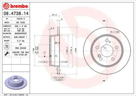 JARRULEVY TAKA 190-300D (C180-280) SEDAN (BREMBO)