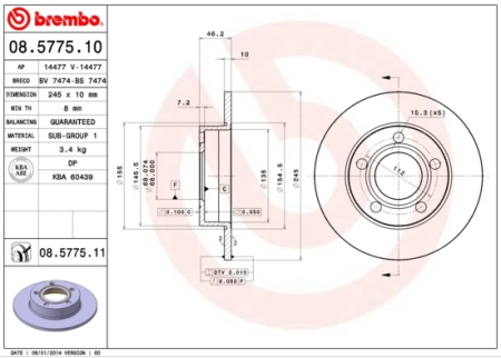 JARRULEVY TAKA 86- QUATTRO 14" 5-PULTTI (BREMBO)