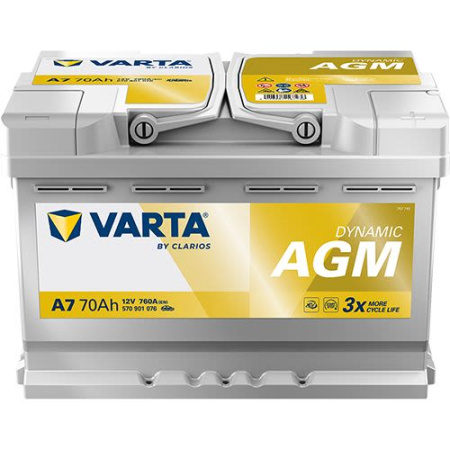 KÄYNNISTYSAKKU 12V AGM 70AH/760A 278X175X190 B13  (VARTA)