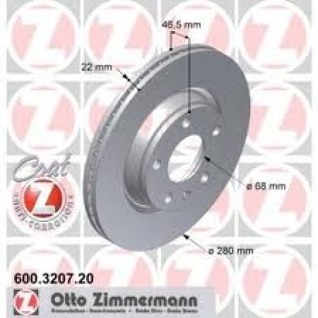 JARRULEVY ETU (97- ) 280X22.0MM  (ZIMMERMANN)